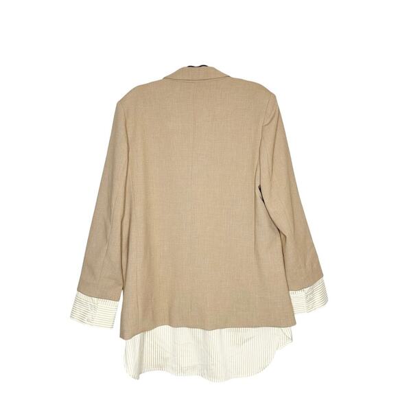 Anthropolgie Maeve The Bennet Twofer Blazer Women's Tan Size Large - Picture 3 of 5